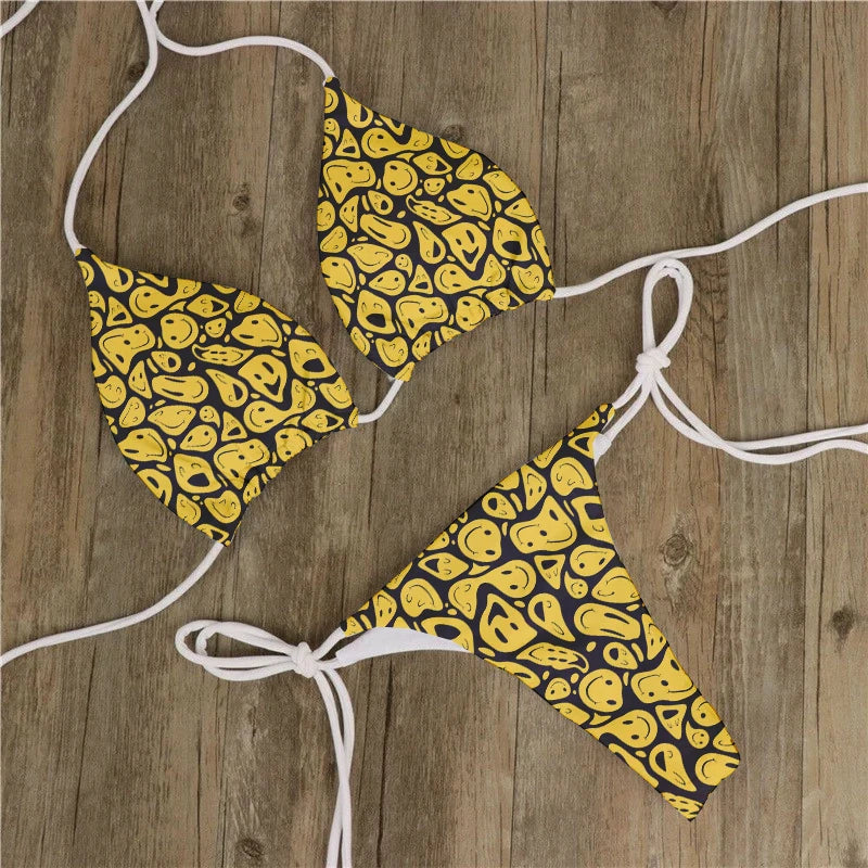 Women Swimwear Skull Printed Swimsuit Biquini Feminino Para Praia 2024 Bikini Set Beach Two Piece Swimwear New Padded Swimsuit