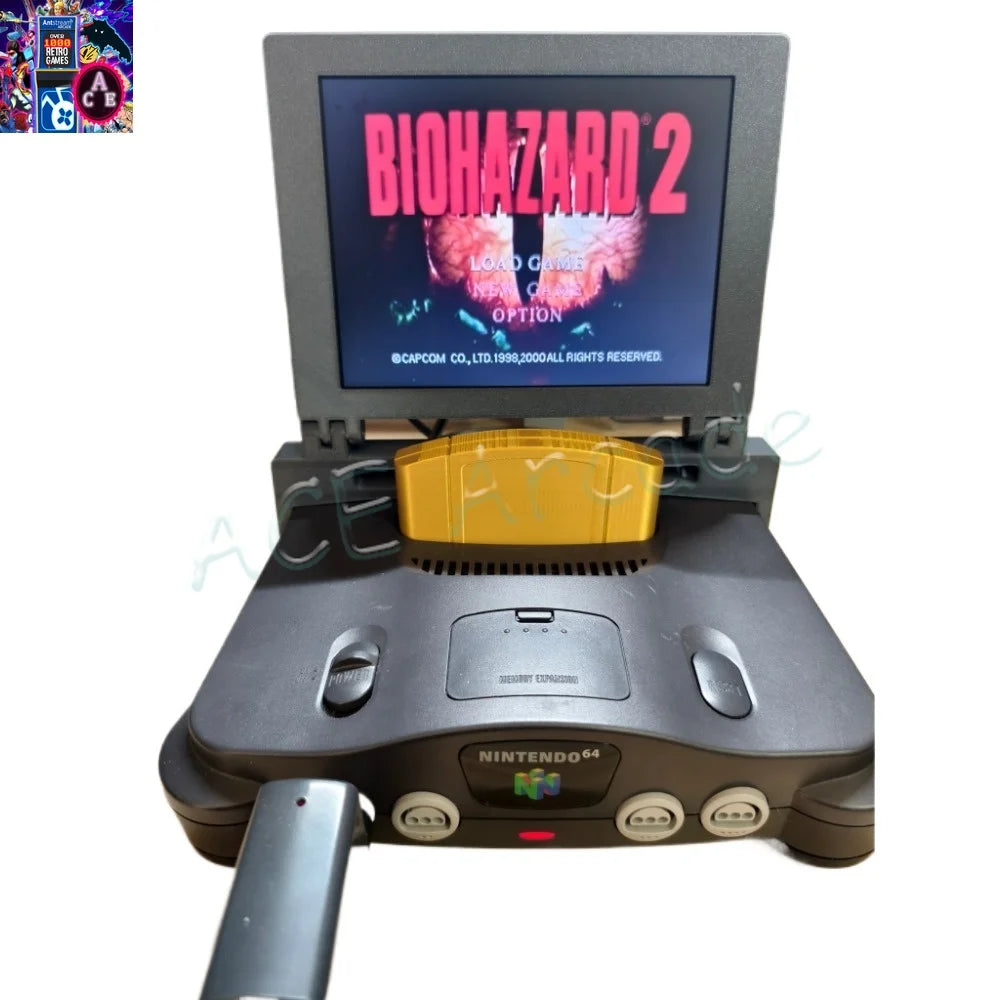 Original Design 64 Bit N64 Host 8-inch 4:3 Mini Portable Screen for Home Retro Arcade Game Console LCD Dedicated Screen