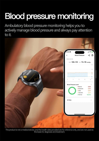 2025 New For HUAWEI Uric Acid Blood Pressure Blood oxygen Body Analysis Smart Watch ECG+PPG Clock Bluetooth call Smart watch Men