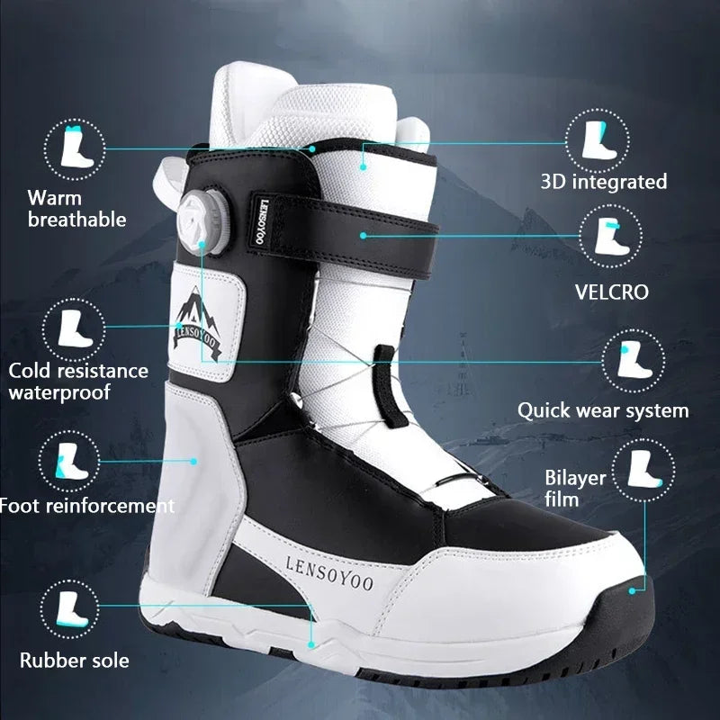 Winter New 2025 Ski Shoes Women Outdoor Sports Snowboarding Boots Men Warm Breathable Waterproof Cold Resistant Snow Shoes