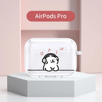 Cute Puppy Pattern Dog Earphone Cases for Apple AirPods4 1/ 2/ 3/ Pro Protective Cover Headphone Accessorie Protective Box