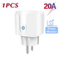 TUYA Smart Plug WiFi Socket EU 16A/20A With Power Monitor Timing Function Voice Control Works With Alexa Google Home