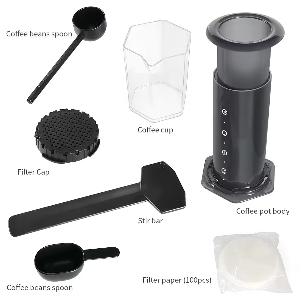 New 250ml Espresso Coffee Maker Machine Portable Cafe French Press Coffee Pot With Filter Paper Kit Bar Set For AeroPres