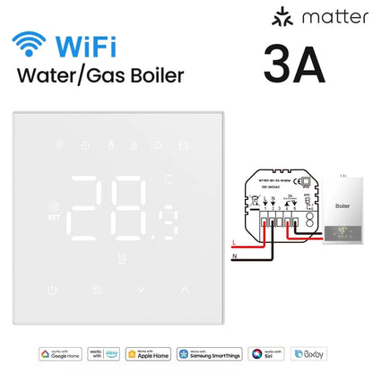 AVATTO Tuya Matter Smart Thermostat WiFi WaterGas Electric Floor Heating Temperature Controller For Alexa Google Apple Smartthin