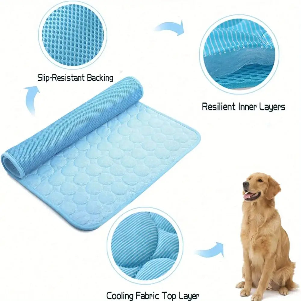 Dog Cooling Mat Summer Pad Mat For Dogs Cat Ice Silk Blanket Sofa Breathable Pet Dog Bed Summer Washable For Small Large Dog Cat