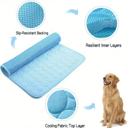 Dog Cooling Mat Summer Pad Mat For Dogs Cat Ice Silk Blanket Sofa Breathable Pet Dog Bed Summer Washable For Small Large Dog Cat