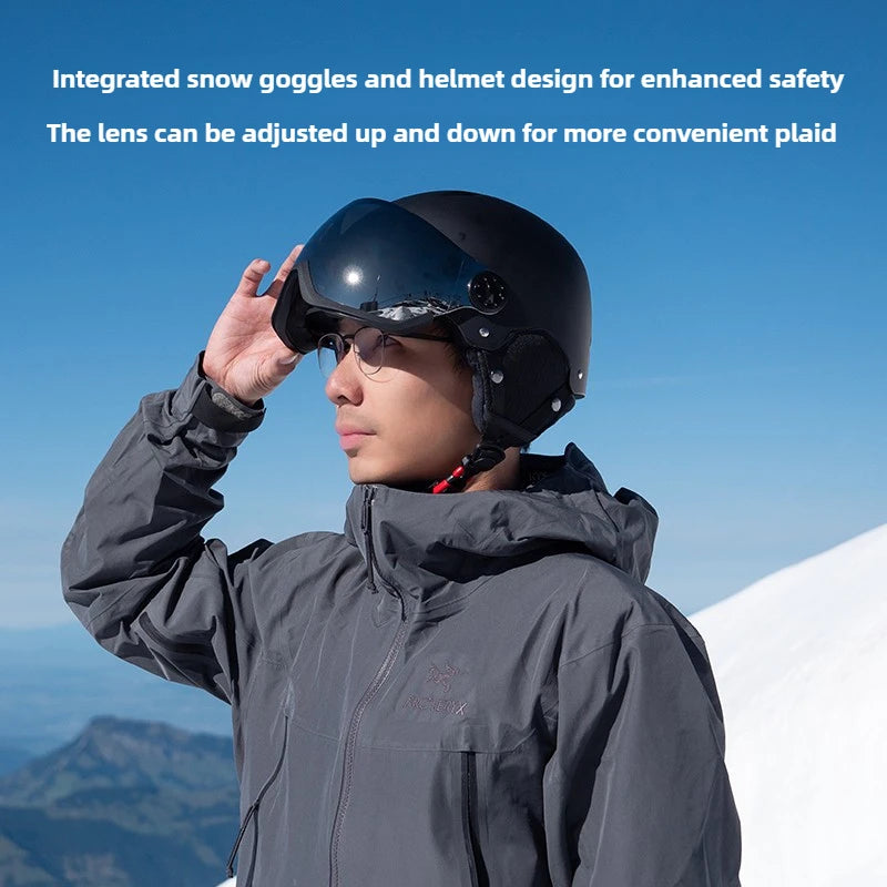 Eastinear polar bear Ski Helmet Men Snow Goggles In One Anti-Impact Snowboard Helmet For Adult Women Snowboard Safety Helmet