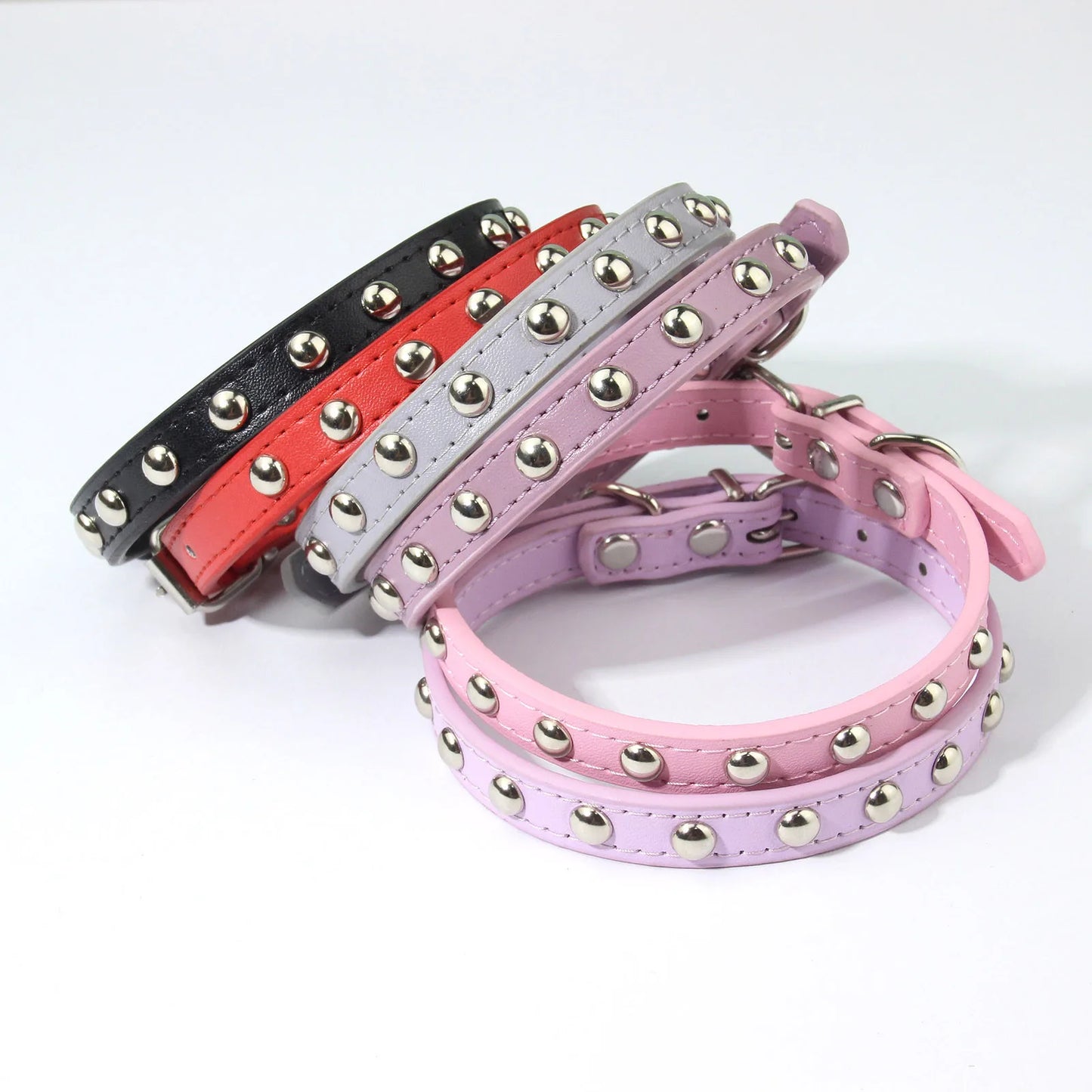 Rivets Anti-Bite Leather Dog Cat Collars Pu For Small Medium Large Dogs Pet Collar Pet Products Kitten Puppy Neck Strap