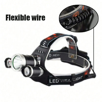 LED Zoom Headlight Outdoor Rechargeable Waterproof Flashlight Camping Headlight Hunting Lighthouse Torch Fishing Headlight