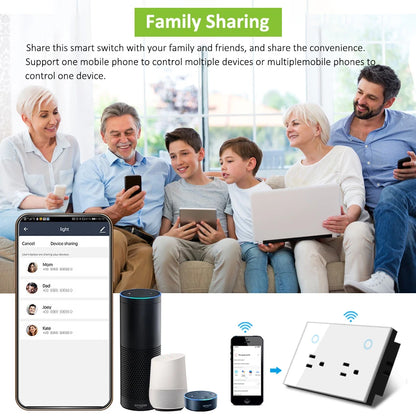 Melery WIFI Smart Wall Socket US Electrical Plug Outlet Power Monitoring Touch Switch Wireless Remote,Alexa Google Home Kitchen