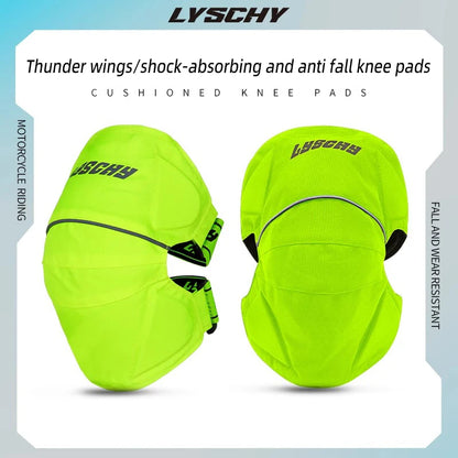 LYSCHY Motorcycle Knee Pads Summer Breathable Protective Motocross Kneepad Night Reflective Motorbike Racing Guards Protection