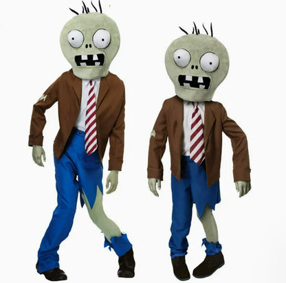 New Girls Boys Scary Zombies Costume Adult Zombie Sunflower Pea Shooter Costume Suit For Halloween Sunflower Stage Show Costumes