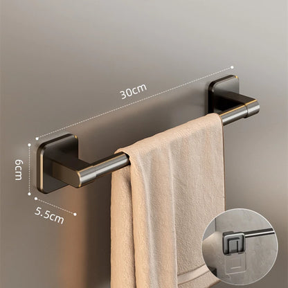 Wall Mounted Towel Holder Slipper Rack Bathroom Storage Rack Holder Without Drilling Bathroom Horizontal Bar Towel Rack
