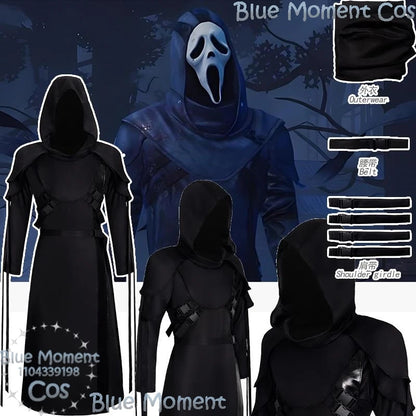 The Ghost Face Game Dead by Daylight Cosplay Disfraz mujer Black Costume Gothic Man Suit Full Set Halloween Carnival Customized