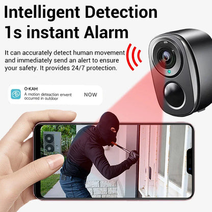 5MP 4G Solar Security Camera 2.4G WiFi Wireless Outdoor Color Night Vision Battery Powered Support PIR Waterproof Two-Way Audio