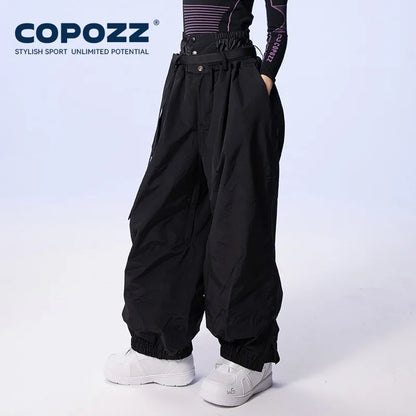 COPOZZ Brand Winter 3L Male Ski Pants Outdoor Sports Permeable Windproof Waterproof Female Snow Pant Warm Ski Snowboard Trousers