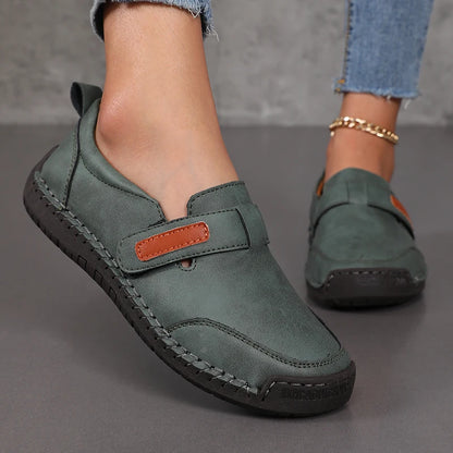 Handmade Leather Women Shoes Casual Comfortable Slip on Loafers Women Leather Shoes Moccasins Walking Shoes Summer Direct Sales