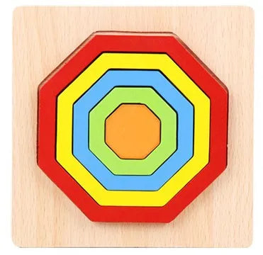 Stacking Puzzle Game Blocks Educational Toy for Kids Montessori Wooden Shape Sorting Puzzle Sensory Toys Developmental 1 2 3 4 Y