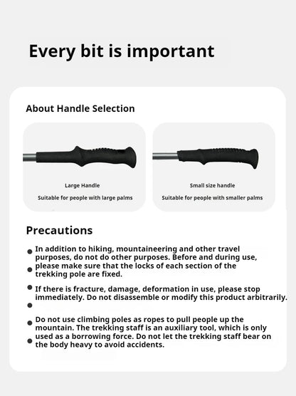 Naturehike 5-Section Walking Stick Pole Carbon Fiber Aluminum Alloy Folding Teleskopic Ultralight Trekking Hiking Canes UL Pro