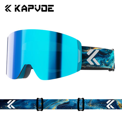KAPVOE Ski goggles Anti-fog Skiing goggles Photochromic Outdoor Sports Magnetic Glasses Winter Snowboard Snowmobile Equipment