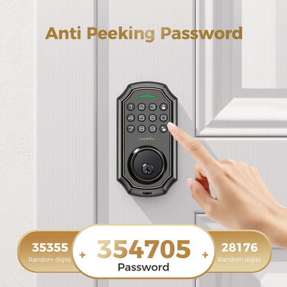 Arpha Smart Lock D180 100 Entry Codes 16 Anti Peeping Password Electronic Keypad Deadbolt Electronic Door Lock Low Battery Alarm