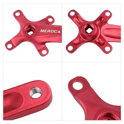 MEROCA Bicycle Crank Chainwheel 104BCD Bike Crankset Aluminum Alloy with Bottom Square Hole 170mm Crank 32/34/36/38/40/42T Plate