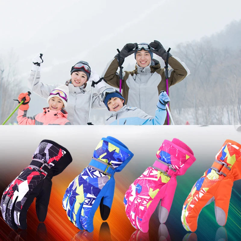 Outdoor Sport  Skiing Gloves Windproof Men Women Kids Winter Warm Ski Gloves Mittens Waterproof Skiing Breathable Air S/M/L/XL
