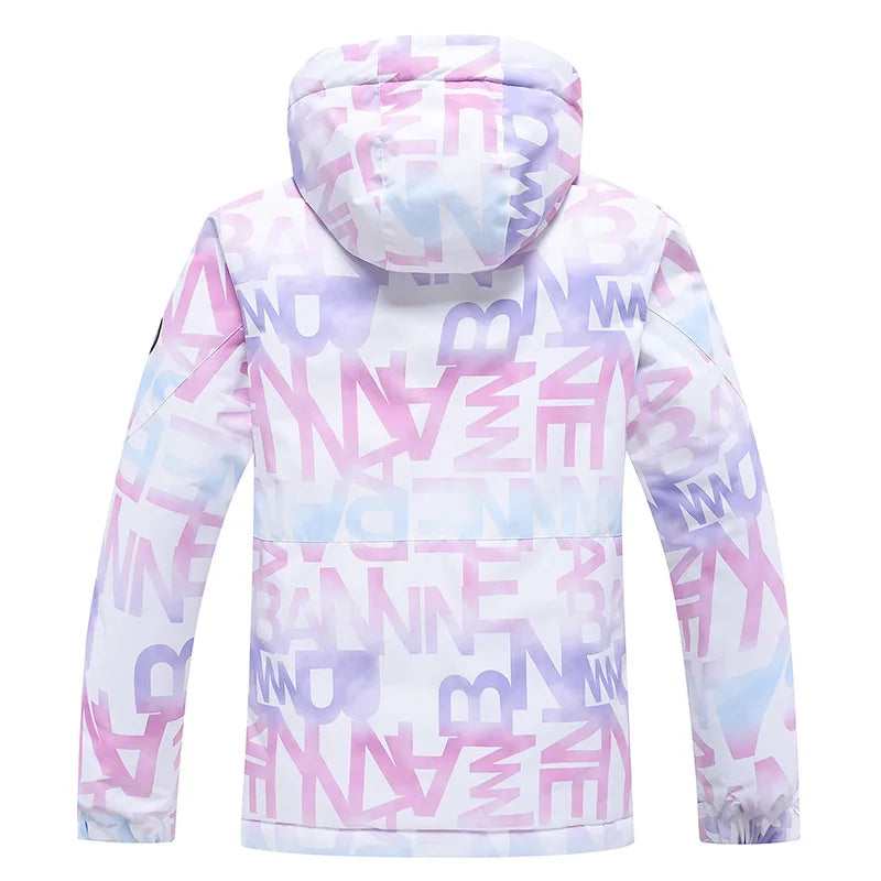 New Fashion Letter Women Ski Suit Winter Windproof Waterproof Snowboarding Jacket and Pants Snow Walking Clothes Female Snowsuit
