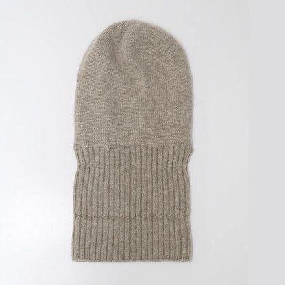 100%Cashmere Beanie Hat for Women's Winter Satin Lined Knitted Solid Skullies Cap Silk Lining Soft Warm Slouchy Bonnet
