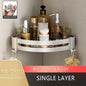 1pc Non-Drill Aluminum Bathroom Storage Rack - Wall-Mounted Corner Shelf for Shampoo, Makeup, and Accessories