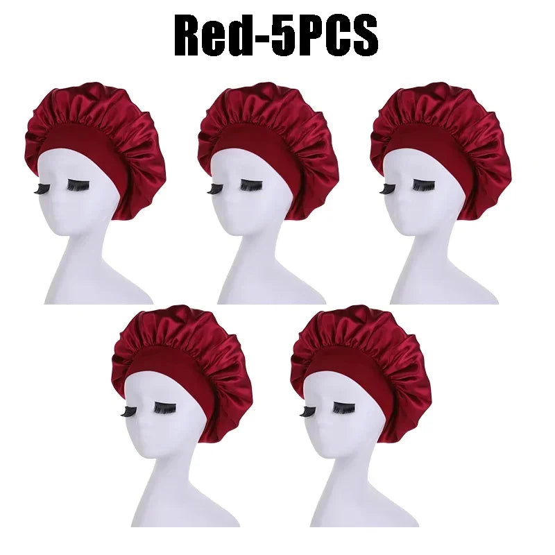 Hundreds of High Elasticity Hair Care Cap Moon Hat Wrapped Headscarf Beauty Cap Shower Cap Female Nursing Satin Sleeping Cap