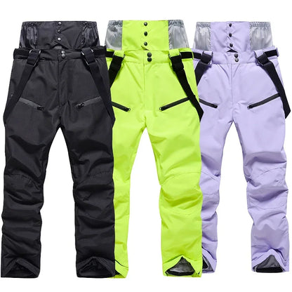 Women's and Men's Ski Pants Windproof Waterproof Snowboarding Pants Winter Outdoor Warm Snow Sports Pants Men Women Skiing