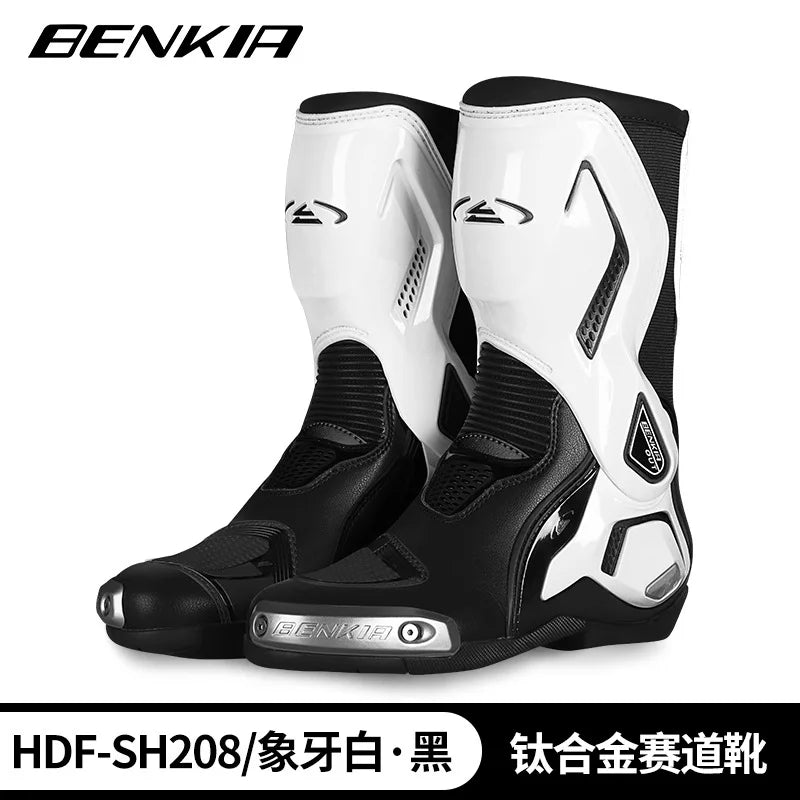 BENKIA HDF-SH208 Professional Four Season Motorcycle Titanium Alloy Boots Riding Boots Motorcycle Racing Boot SHoes