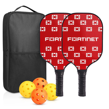 Pickleball Paddles Set of 2 USAPA Approved Fiberglass Pickle Ball Paddles with 4 Pickle Balls Durable Racket for Beginners