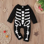 Baby Kids Halloween Skeleton Costume Romper Boys Girls Scary Costume Jumpsuit Infant Toddler Purim Carnival Party Fancy Dress