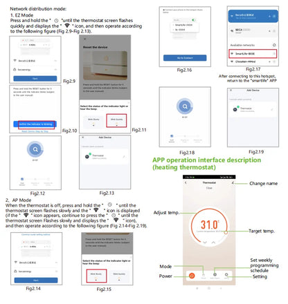 Smart WiFi Thermostat Programmable Knob Temperature Controller Electric Floor Heating Gas Boiler Thermostat for House Office