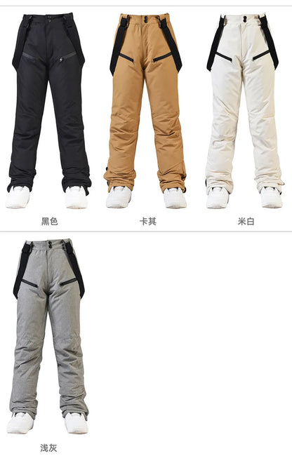Women's and Men's Ski Pants Windproof Waterproof Snowboarding Pants Winter Outdoor Warm Snow Sports Pants Men Women Skiing
