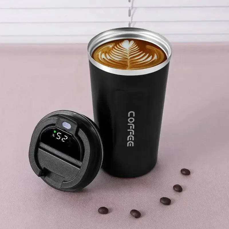 510ml Thermos Coffee Mug Stainless Steel Coffee Cup Temperature Display Vacuum Flask Thermal Tumbler Insulated Cup Water Bottle