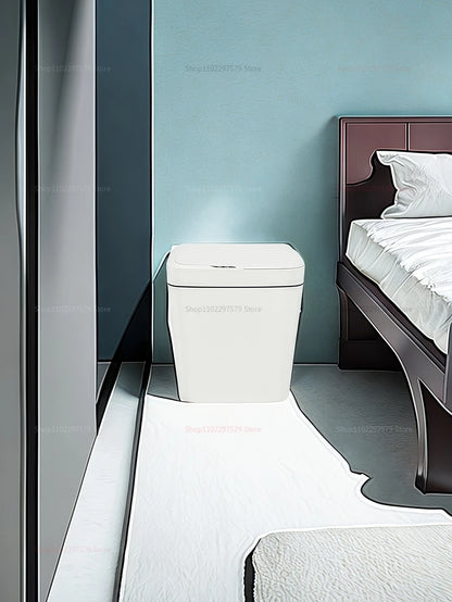 15L contactless smart sensor trash can automatically bag electronic waste trash can touchless bathroom kitchen white smart home