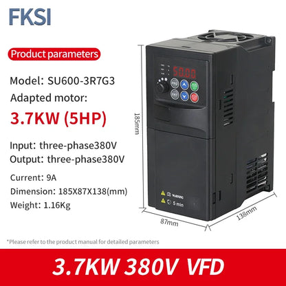 NEW SU600 VFD 0.75KW/1.5KW/2.2KW/3.7KW/5.5KW 220V/380V inverter Variable Frequency Drive Speed Controller for 3-phase Motor