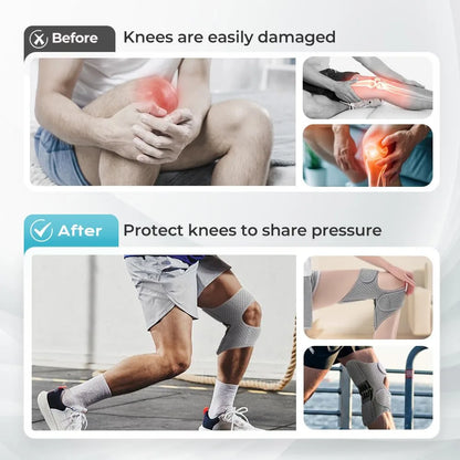 2Pcs Knee Brace Support, Adjustable Protector for Meniscus Injury Recovery, Walking Stability