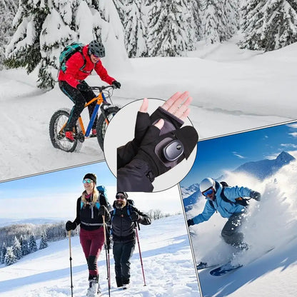 Heated Gloves For Men Men Women USB Fingerless Winter Heated Gloves USB Hand Warmer Gloves For Typing Cycling Skiing With 3