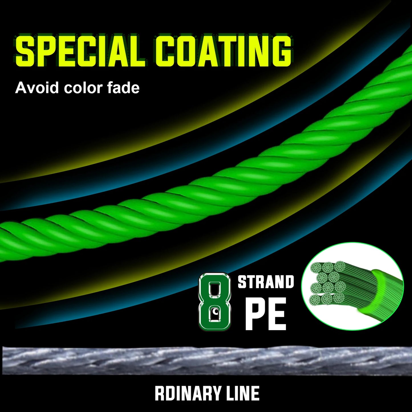 Sougayilang X8 300m Fishing Line 8 Strands Braided Fishing Line Abrasion Resistant Multifilament Carp Fishing Line 16-75LB