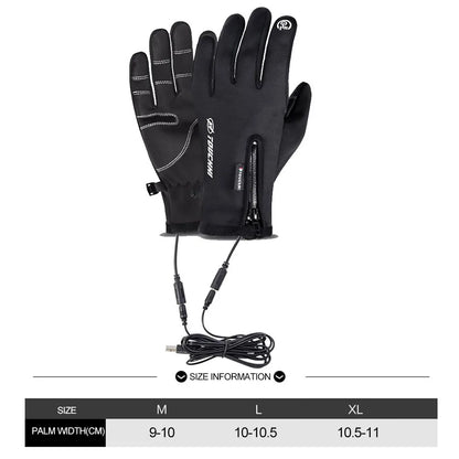USB Touch Screen Gloves Electric Heated Hand Warmer Winter Ski Gloves for Cycling Running Driving Hiking Walking for Women Men