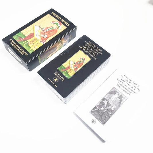 Hot Selling 12x7cm Visconti Tarot A 80 Deck Oracle Leisure Entertainment Card Family Gathering Divination Board Playing Game