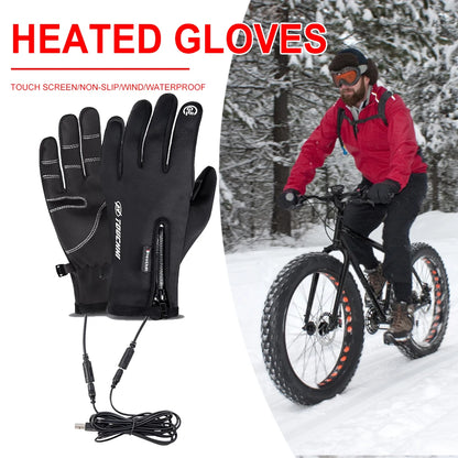 USB Touch Screen Gloves Electric Heated Hand Warmer Winter Ski Gloves for Cycling Running Driving Hiking Walking for Women Men