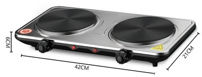 USA Double Head Electric Ceramic Stove Induction Cooker Double Oven Household High Power Stainless Steel Cookware 220V