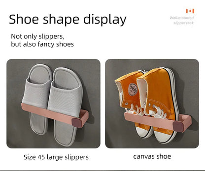 4pcs Wall Mounted Shoes Rack Space Saving Slippers Storage Holder Folding Bathroom Towel Rack Bathroom Accessories