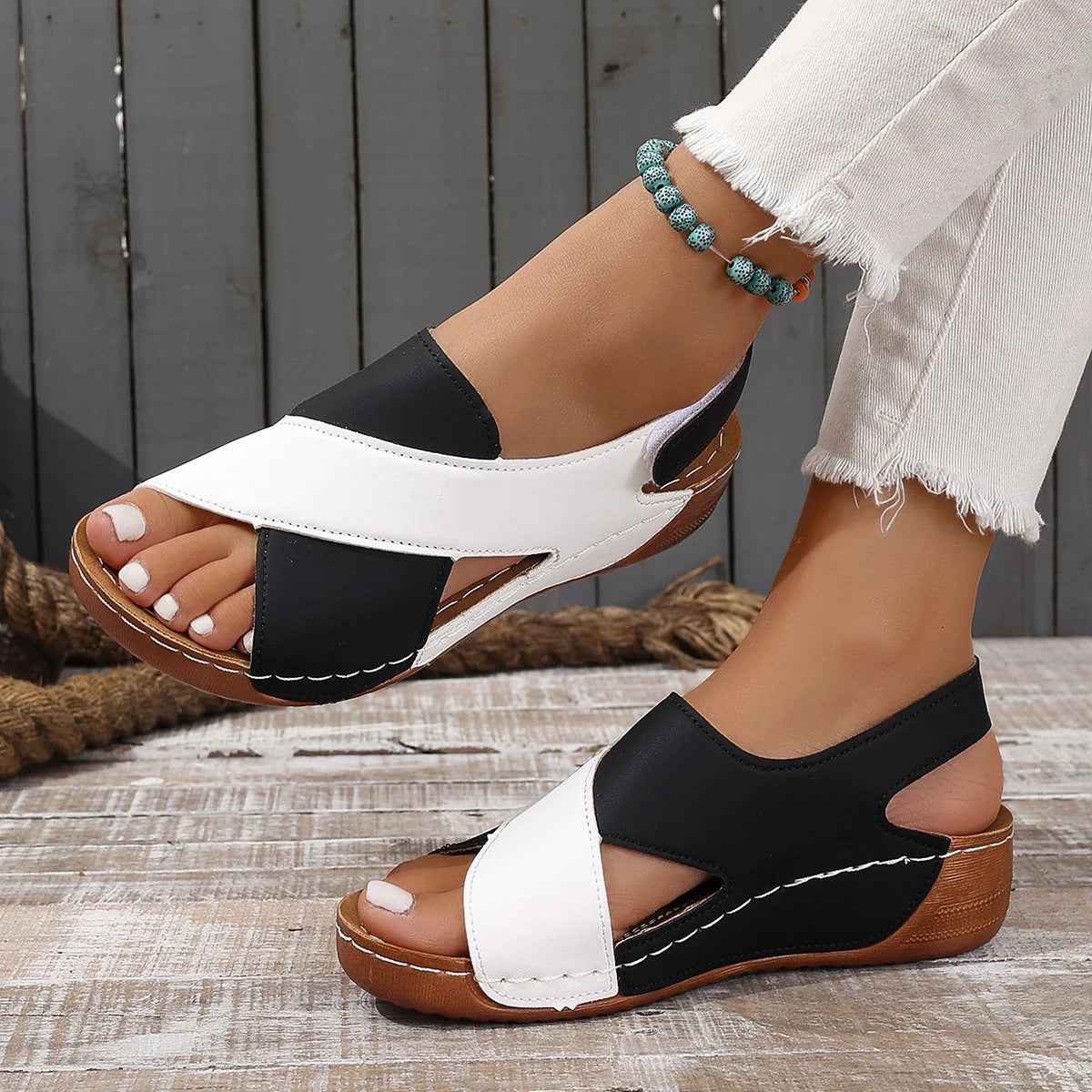 Summer Shoes Women Sandals Plus Size Walking Shoes Casual Women Shoe Wedge Sandals Ladies Party Female Footwear Women Sandal