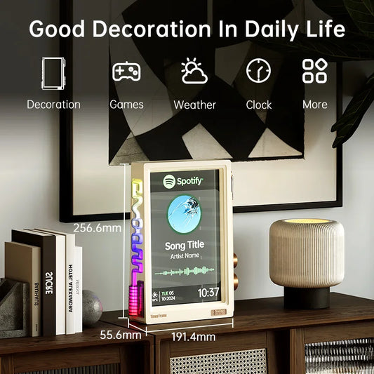 Divoom Times Frame Smart HD Screen | 10.1" DIY Digital Clock | Crypto Stocks Weather Calendar | Tech Gift Desk SetupPicture FramesGoWisse.com